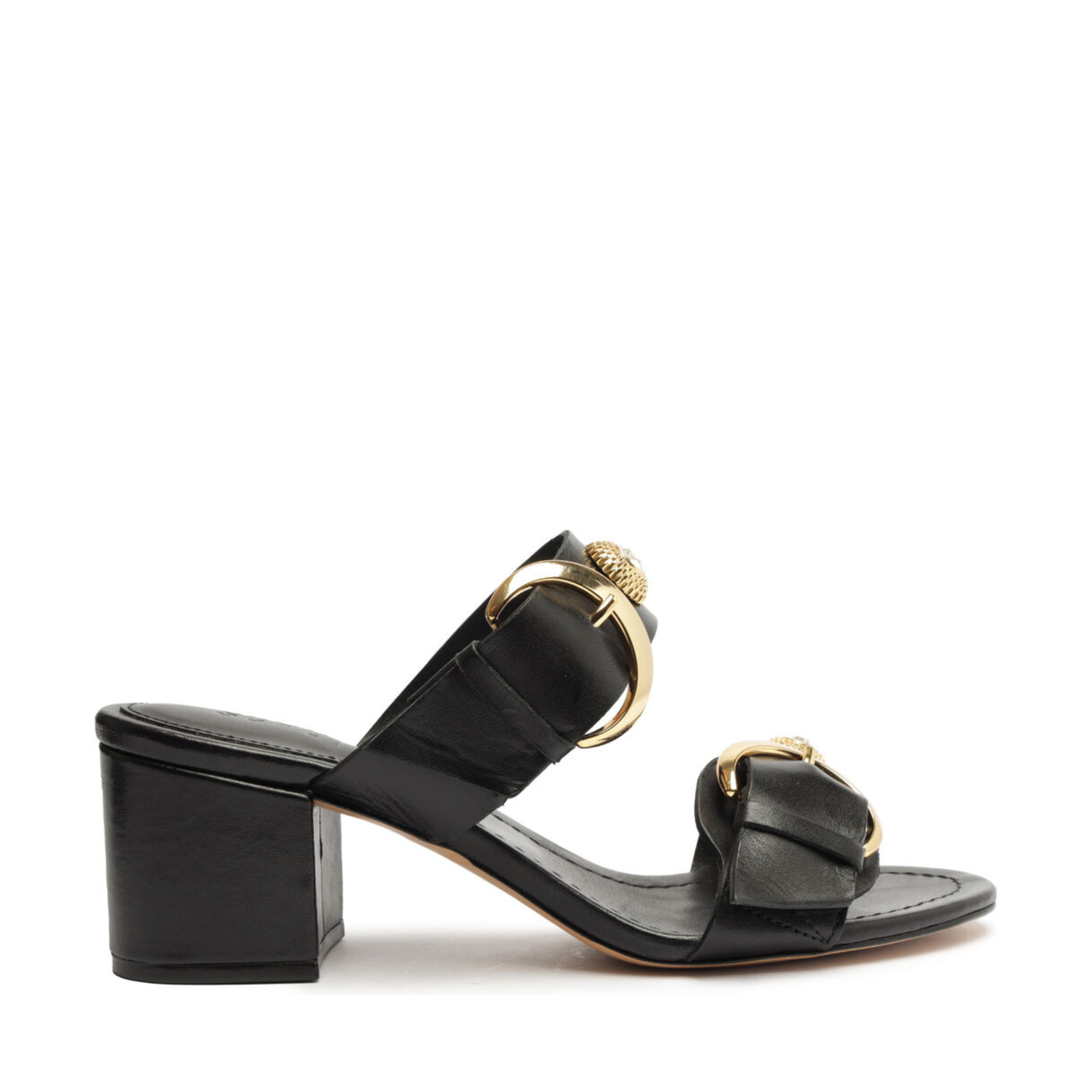 Vivian Leather Sandal 5 Black Atanado Leather - Schutz Shoes