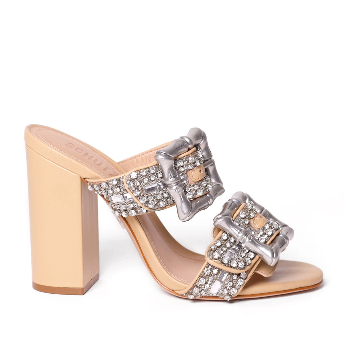 Enola Shine Leather Sandal 5 Light Wood Nappa Leather - Schutz Shoes